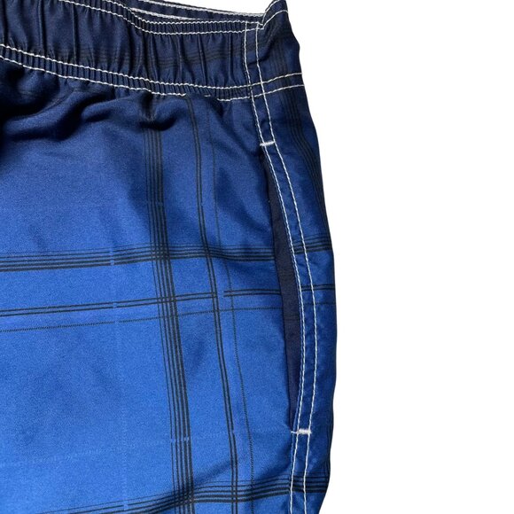 Op‎ Men's Blue Plaid Swim Trunks XL (40-42 W) Swim Shorts - Picture 14 of 15